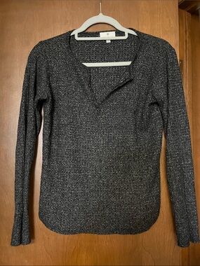 Socialite Charcoal Black Textured Knit Top